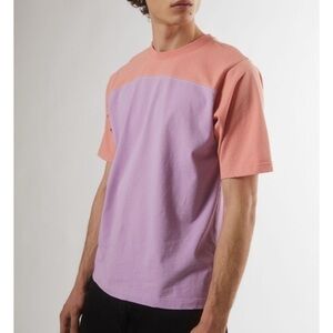 Bdg Colorblock Football Jersey Tee Basic T Shirt Short Sleeve Coral